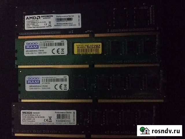 Оперативная память DDR4 4x4gb 2400-2600 мгц Знаменка - изображение 1