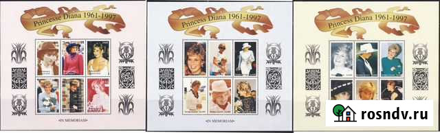 Принцесса Диана. 3 кляйн-богена. MNH Мытищи - изображение 1