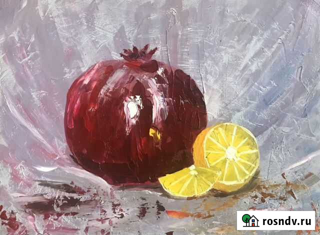 Картина на кухню гранат лимон маслом Благовещенск - изображение 1