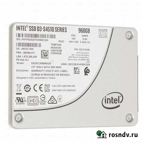 Новый 960Гб SSD Intel D3-S4510 Белгород - изображение 1