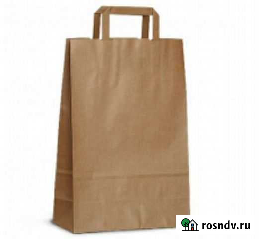 Крафт пакеты с плоскими ручками Таганрог - изображение 1