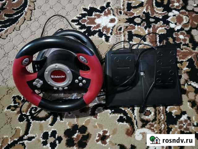 Руль с педалями на Sony PS3 в хорошем состоянии Ленинградская - изображение 1