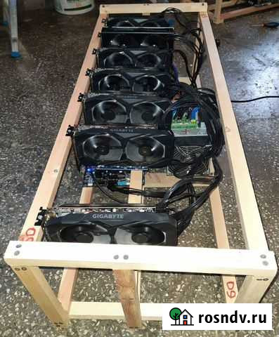 Майнинг ферма(риг) 6*5600xt rx488 282 Mh/s ETH 36к Красноярск - изображение 1