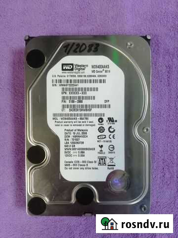 HDD 3.5 WD 640Gb WD6400aaks 1/2083 скупка/залог Ярославль - изображение 1