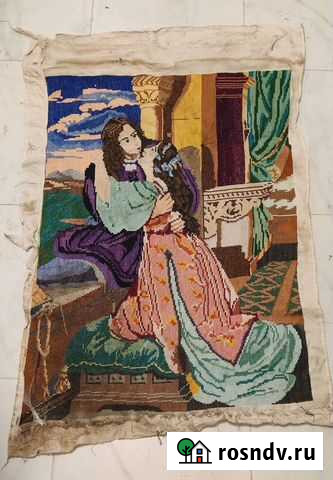 Старинная вышитая картина Свидание. СССР Ивантеевка - изображение 1