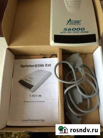 Модем Acorp Sprinter 56k Ext V92/V.90 Краснодар - изображение 1