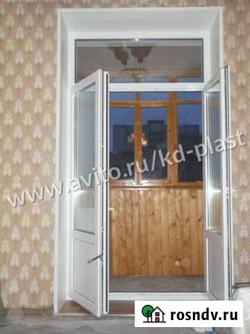 Балконные пластиковые двери с фрамугой 1800*2600h Калининград - изображение 1
