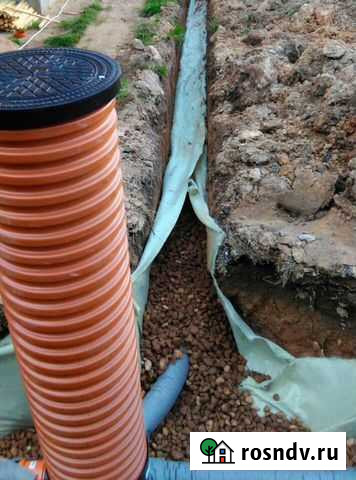 Дренаж участка, отмостка вокруг дома,газон Домодедово - изображение 1