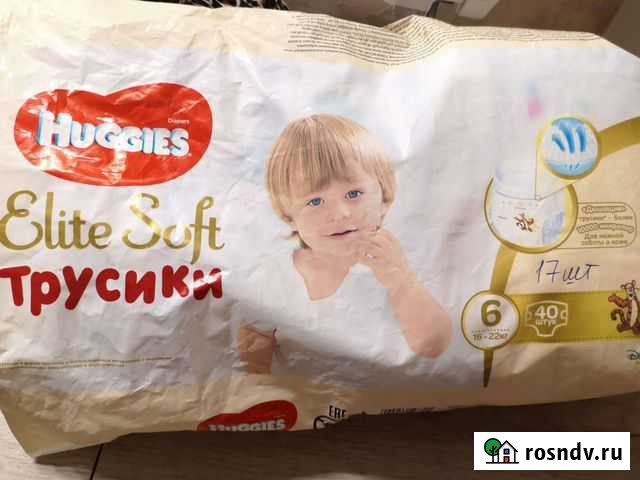 Трусики Huggies Elite soft 6 (16-22кг), 17 штук Томск - изображение 1