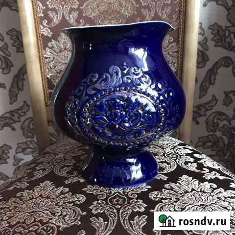 Ваза кобальтовая завод Возрождение Великий Новгоро Боровичи - изображение 1