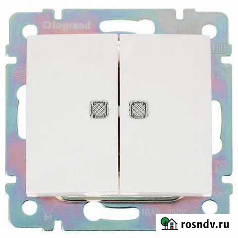Выключатель двухклавишный с подсветкой сп Legrand Новомосковск - изображение 1