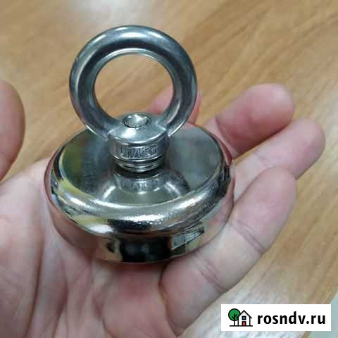 Сильный неодимовый магнит с кольцом D60 на 73кг Владивосток - изображение 1