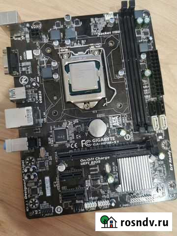 Материнская плата Gigabyte GA-H81M + intel pentium Тамбов - изображение 1