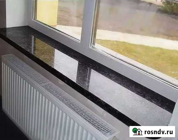 Подоконник. Природный камень черный гранит Жуковский - изображение 1