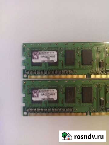 Оперативная память 2х Kingston kvr1333d3n9/1g Долгопрудный - изображение 1