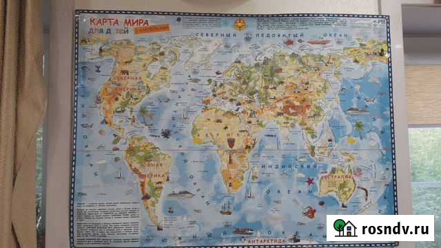 Карта мира с наклейками животных Ангарск - изображение 1