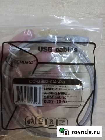 Mini USB кабель Gembird CC-USB2-AM5P-3 Белгород - изображение 1