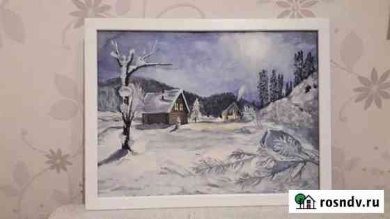 Картина Зима(акварель, гуашь) Казань