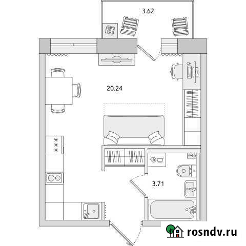 Квартира-студия, 30 м², 7/17 эт. на продажу в Санкт-Петербурге Санкт-Петербург - изображение 1