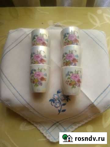 Рюмки голубые.Винтаж.Фарфоровые стопки СССР Кострома - изображение 1