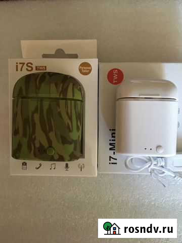 Наушники AirPods, TWS i7S, белый и защитный цвет Томск - изображение 1