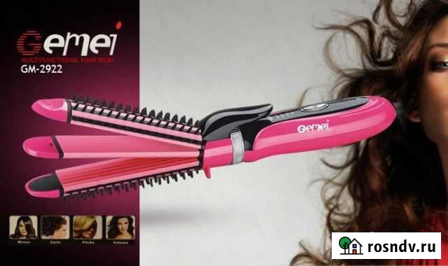 Тройная плойка для волос gemei GM-2922 Чита - изображение 1