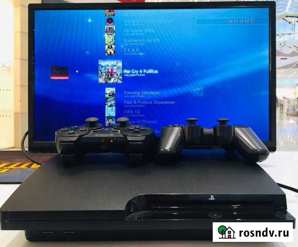 PlayStation 3 slim 320gb/ 2 геймпада/ 90игр Владивосток - изображение 1