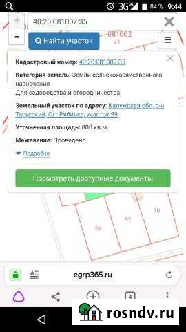 Участок СНТ, ДНП 8 сот. на продажу в Тарусе Таруса - изображение 1