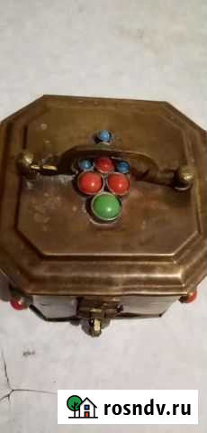 Шкатулка латунь старинная Моздок - изображение 1