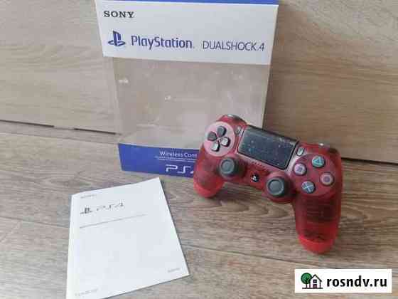 Джойстик на PS4(прозрачный красный) Томск