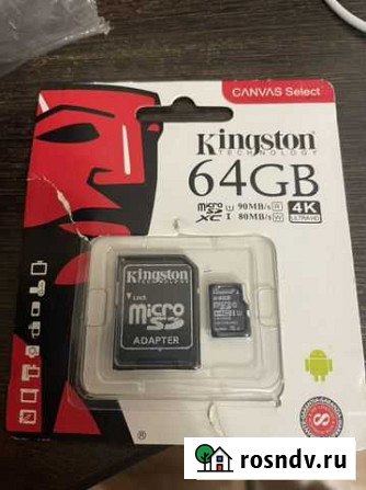 Карта памяти MicroSD Kingston 64GB новая Кунгур - изображение 1