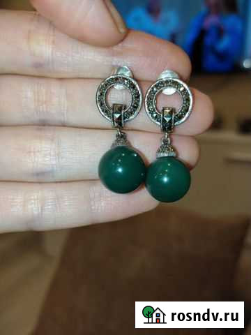 Серьги с натуральными камнями. Серебро 925 пробы Тюмень - изображение 1