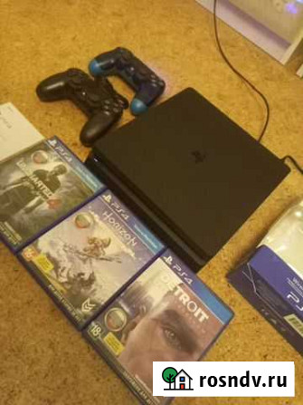 Sony PS4 slim 1тб, 2 джойстика, игры Чита - изображение 1