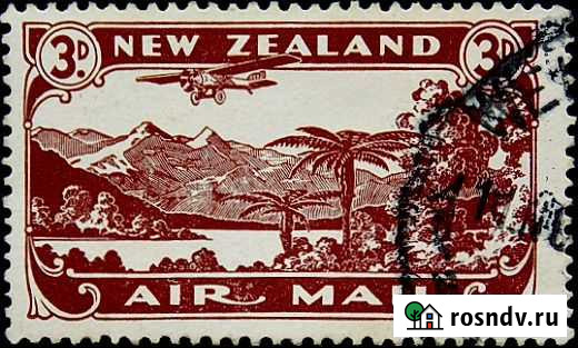 Новая Зеландия 1931 год. Пейзаж озера Оболенск - изображение 1