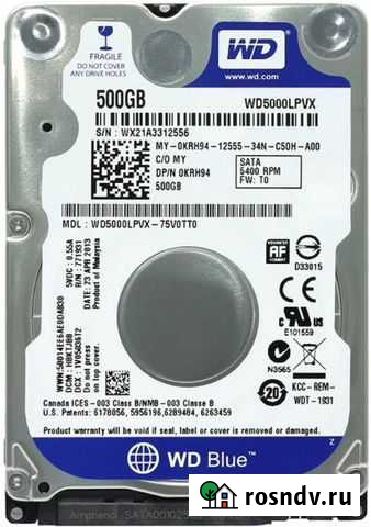 Жесткий диск 2.5  WD Blue WD5000lpvx 500Гб Воронеж - изображение 1