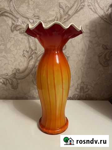 Красивая яркая ваза из сульфидного стекла, завод К Тверь - изображение 1