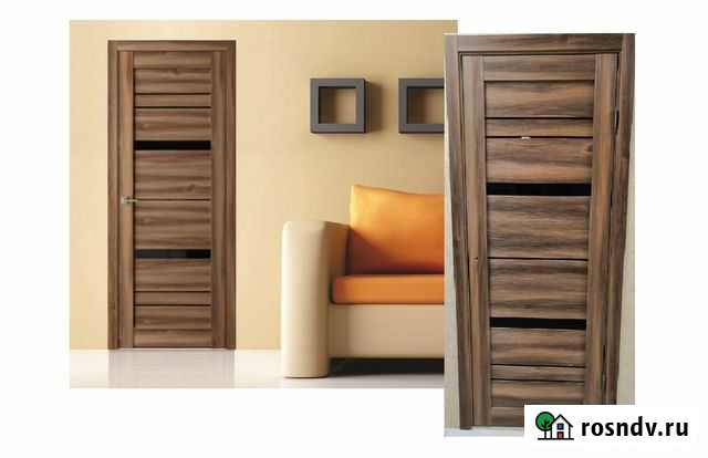 Дверь межкомнатная Квест-17 Онтарио, стекло чёр Краснодар - изображение 1