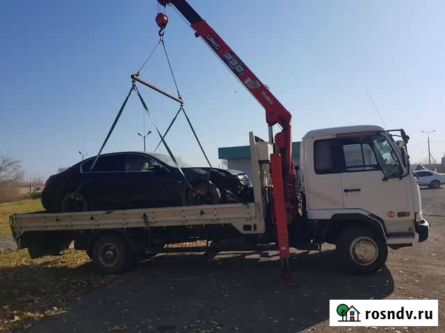 Эвакуатор 24 часа кран 3/борт 5т. Есть сходни Спасск-Дальний - изображение 1