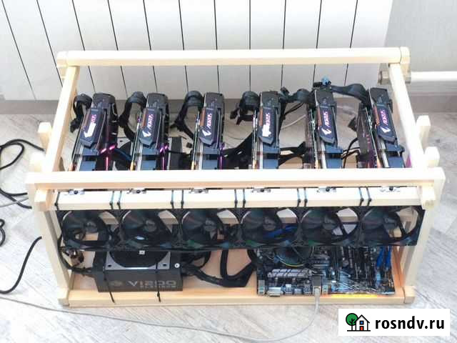 6 шт Gigabyte RTX 2070 8Gb / риг на 261 мх Санкт-Петербург - изображение 1