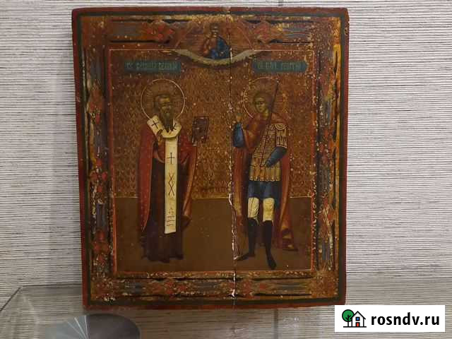 Икона Св. Георгий и Св. Василий Великий 31*28 Липецк - изображение 1