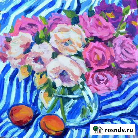 Картина маслом цветы Москва - изображение 1