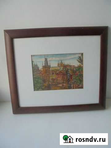 Цветная гравюра из Праги Карлов мост оригинал Рязань - изображение 1