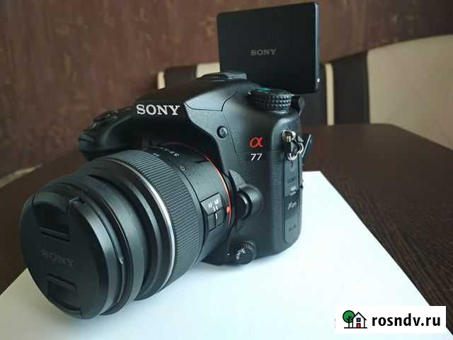 Проф. камера Sony Alpha SLT-A77VK DT 18-55 F 35-56 Южно-Сахалинск - изображение 1