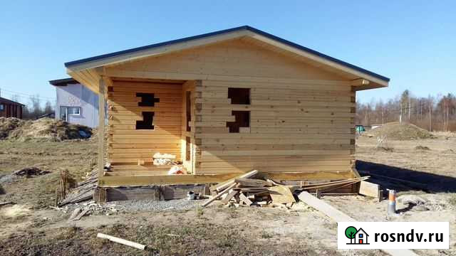 Сруб дома-бани 6х8 м. с крыльцом под усадку Медвежьегорск - изображение 1