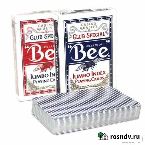 Игральные карты Bee Jumbo Index, Новые, Оригинал Новосибирск - изображение 1