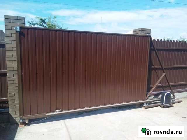 Установка забора откатные ворота Россошь - изображение 1