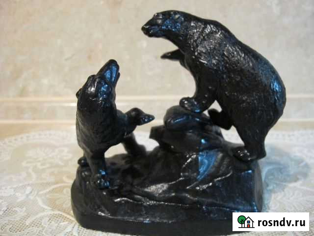 Каслинское литье-скульптура-Северные медведи СССР Александров - изображение 1
