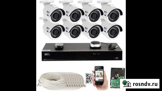 Видеонаблюдение (комплект 8 уличных IP видеокамер) Ижевск - изображение 1