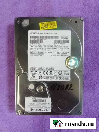 Жесткий HDD 3.5 Toshiba 1Tb HDS721010CLA332 1/2082 Ярославль - изображение 1