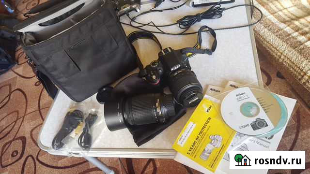 Nikon D3200 kit 18-55, черный+Объектив AF-S Nikon Новороссийск - изображение 1